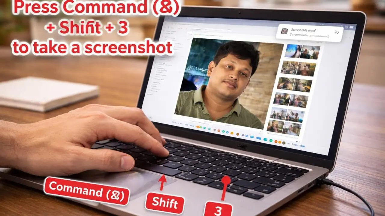 How do I take a screenshot on a Mac laptop keyboard