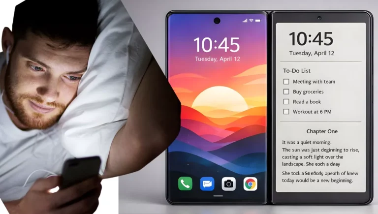 Pixel Duo dual front display smartphone concept showing LCD and E-ink screens