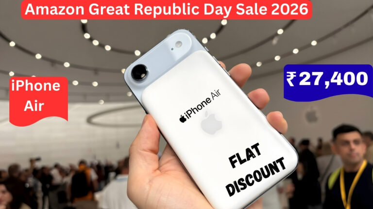 iPhone Air on display during Amazon Great Republic Day Sale 2026 with ₹27,400 flat discount offer!